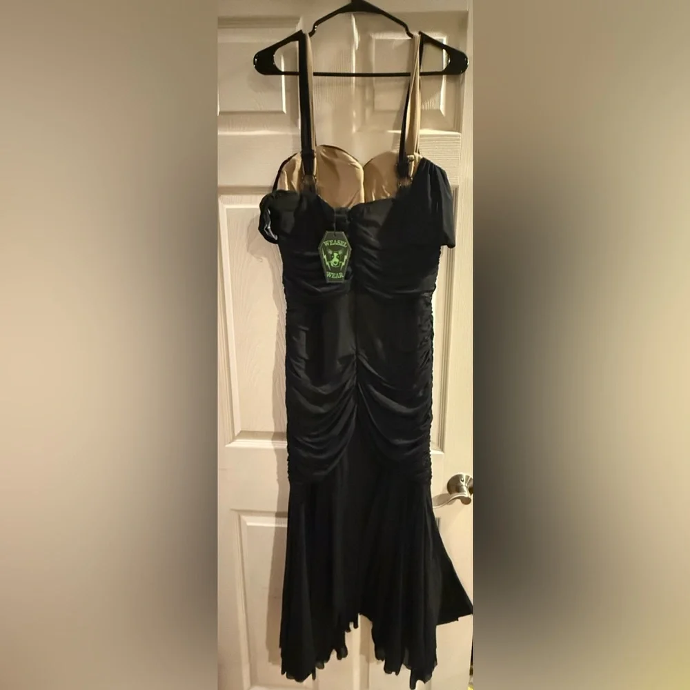 NWT Elegant Ruched Illusion Dress with Beading Size XL - Picture 6 of 9